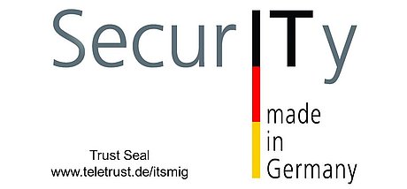 Logo des Vertrauenszeichens "IT-Security made in Germany" der TeleTrusT
