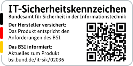 IT-Sicherheitskennzeichen mit QR-Code des BSI für den LANCOM R903