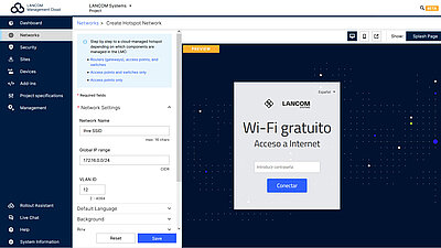 Capture d'écran de la page : Création d'un réseau de hotspots dans le LMC