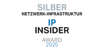 Logo Silber-Platzierung bei den IT Awards IP-Insider 2025 Kategorie „Netzwerkinfrastruktur“
