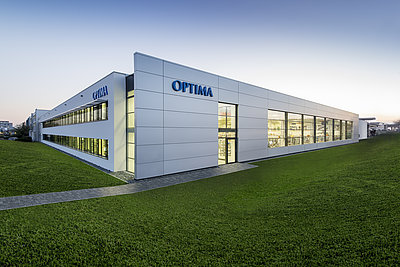 Außenfotografie des OPTIMA-Gebäudes