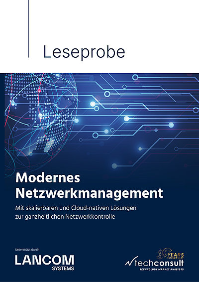 Titelbild der techconsult und LANCOM Studie "Modernes Netzwerkmanagement"