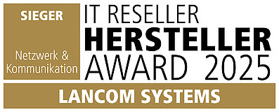 Logo zum IT Reseller Hersteller Award 2025 in der Kategorie „Netzwerk & Kommunikation“