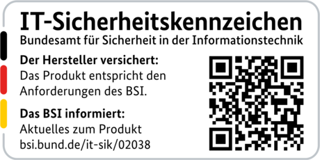IT-Sicherheitskennzeichen mit QR-Code des BSI für den LANCOM 1803VAW-5G