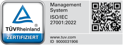 ISO/IEC 27001 Zertifikat vom TÜV Rheinland