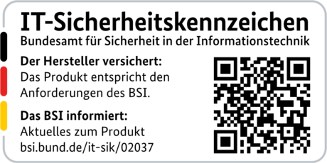 IT-Sicherheitskennzeichen mit QR-Code des BSI für den LANCOM 1800EFW-5G