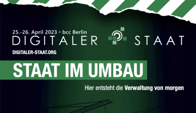 Werbebanner Kongress digitaler Staat am 25.-26.04.2023 in Berlin