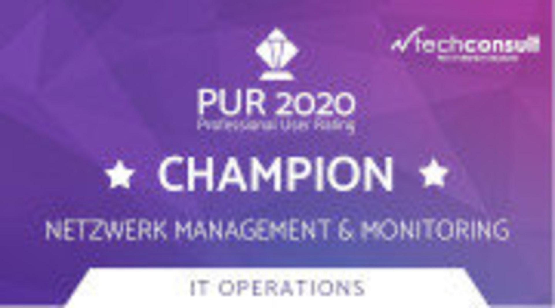 Logo zum PUR Award 2020 in der Kategorie „Netzwerk Management & Monitoring“