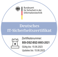Abbildung des Deutschen IT-Sicherheitszertifikats