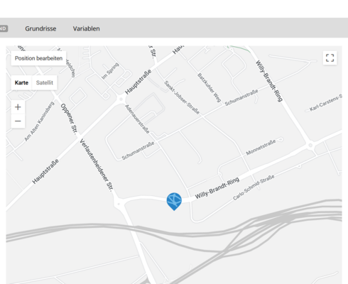 Screenshot: Neuen Standort auf Karte in der LMC anlegen