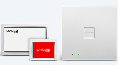 Produktkollage der Wireless ePaper-Produkte von LANCOM