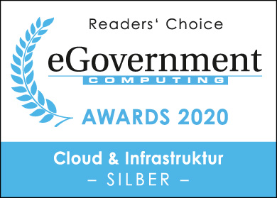 Award-Logo LANCOM eGovernment-Award Silber in Cloud und Infrastruktur 2020
