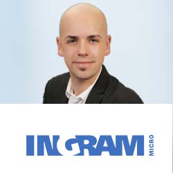 Portrait Haris Dzekovic mit INGRAM Micro Logo