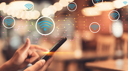 Handy mit WLAN-Symbolen