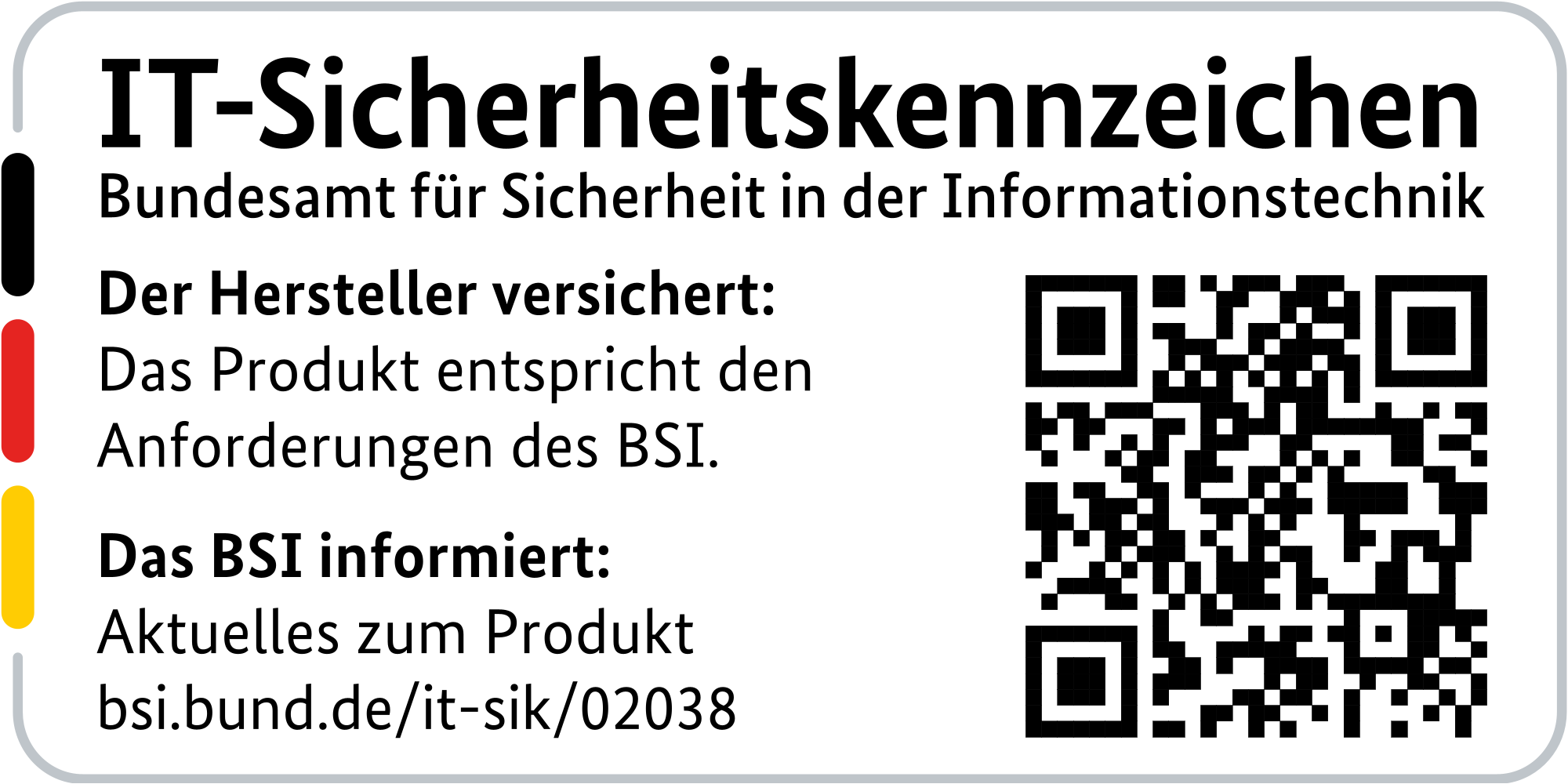IT-Sicherheitskennzeichen mit QR-Code des BSI für den LANCOM 1803VAW-5G