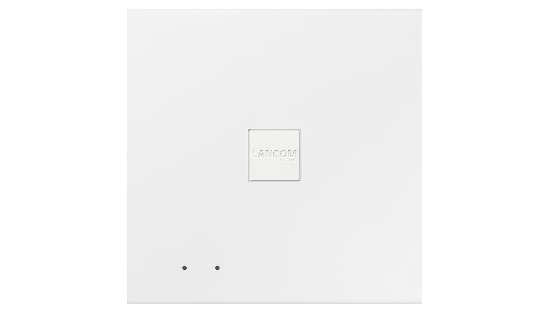 Weißer, quadratischer Access Point LANCOM LX-6500E in Draufsicht