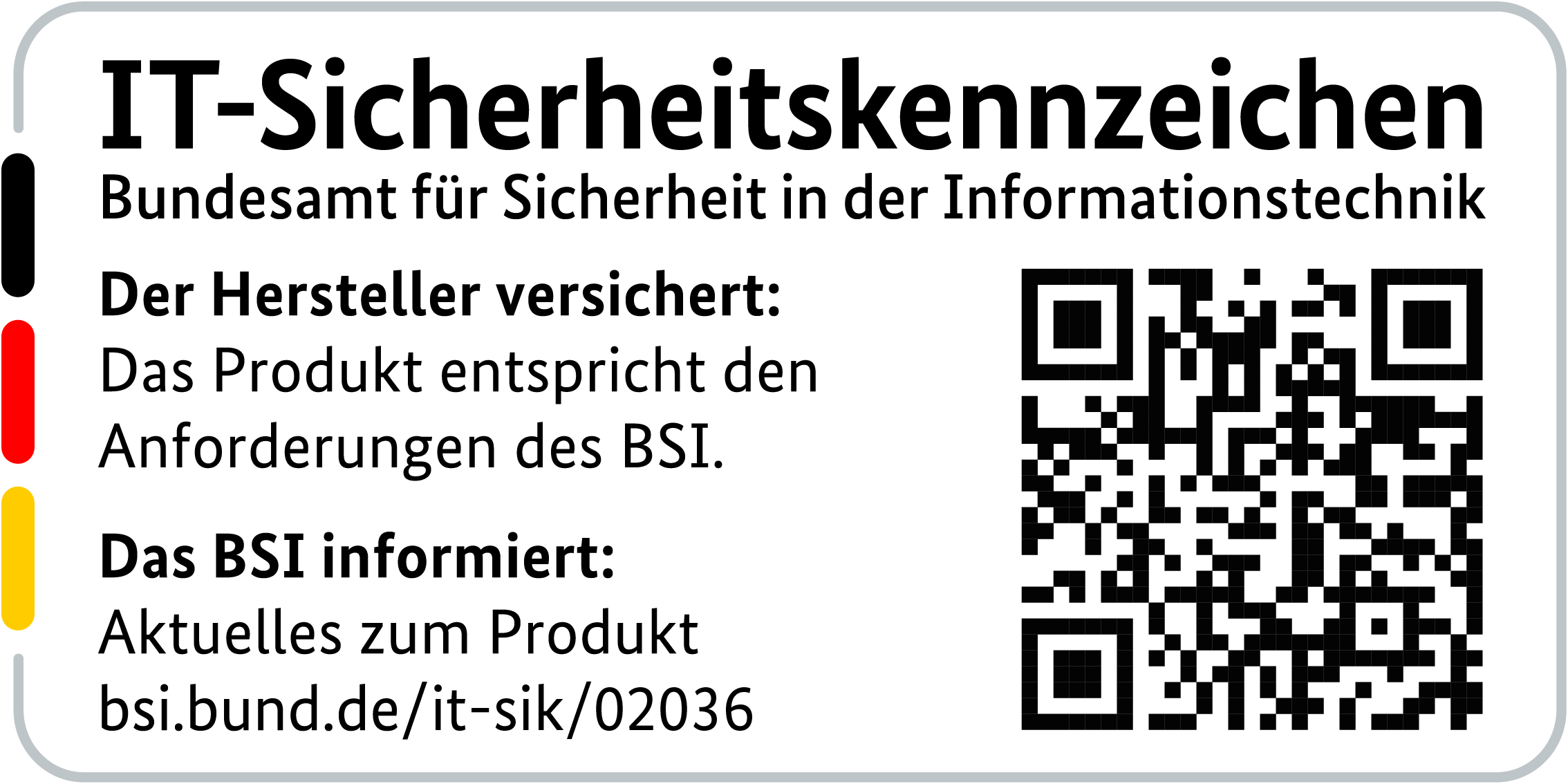 IT-Sicherheitskennzeichen mit QR-Code des BSI für den LANCOM R903