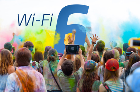 Personen bejubeln Wi-Fi 6